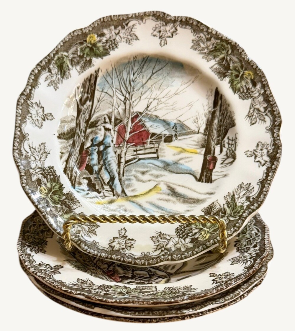 Johnson Bros Friendly Village Sugar Maples Bread Butter Plates 6.25" Set of 4